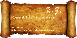 Rosenblüh Zalán névjegykártya